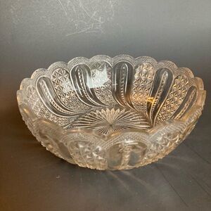 American Brilliant Period Antique Vintage Collector Elegant Clear cut Glass Bowl